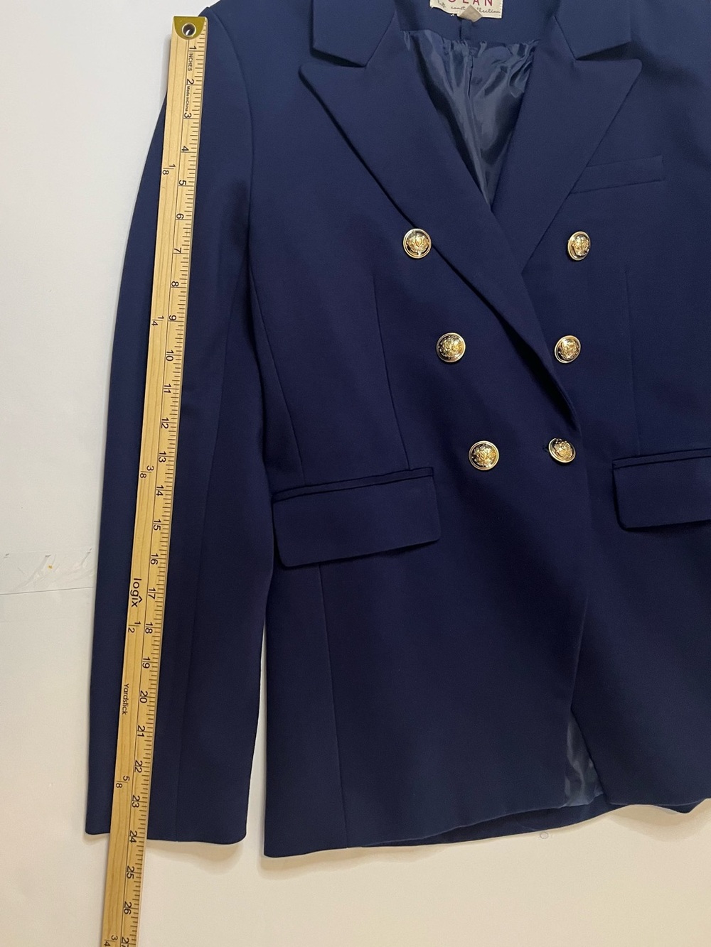 Anthropologie Dolan Navy Ponte Military Blazer Gold Buttons S - Picture 15 of 16
